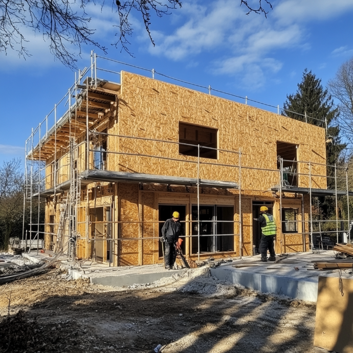 Chantier maison ossature bois Maison Ossature Bois